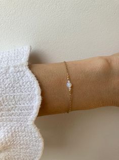 Dainty Moonstone Bracelets For Everyday, Dainty Adjustable Opal Bracelet, Adjustable Opal Bracelet Gift, Adjustable Opal Bracelet For Gift, Elegant Opal Beaded Bracelets As Gift, Dainty Hypoallergenic Healing Bracelet, Delicate Gold Moonstone Bracelet, Permanent Bracelet Ideas, Opalite Bracelet