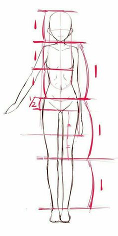 a drawing of a woman's body with measurements