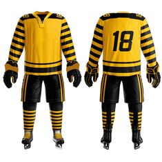 The price shown in listing is for 10 custom Ice Hockey uniform sets. Top, Shorts. INCLUDED AT NO ADDITIONAL COST is the Players Name, Number, And Team Logo / Sponsor. Made of 100% Polyester fabric with dye sublimated uniforms. Ordering Info: It works best when you contact us first before you order, that way we can make sure you are getting the best deal, and more importantly that you are getting exactly the type of uniform / style you need. After you purchase your custom uniform set, with includ Ice Hockey Uniform, Hockey Uniform, Hockey Uniforms, Sports Academy, Uniform Style, Ice Hockey Jersey, Custom Uniform, Personalized Jersey, Sports Uniforms