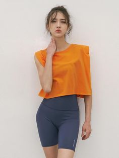 Composition : POLYESTER 85% + POLYURETHANE 15%Country of Origin : KOREA Orange Sleeveless Top For Athleisure, Orange Sleeveless Athleisure Top, Orange Sleeveless Workout Tops, Orange Sleeveless Top For Workout, Trendy Orange Workout Top, Orange Short Sleeve Workout Top, Casual Orange Activewear For Summer, Casual Orange Summer Activewear, Orange Sports Tops For Summer