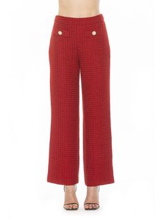 SALE Make a statement with the timeless design of the Jaden Pants. Made with tweed and pearl buttons, they feature a high-waisted silhouette with two front pockets. Take your look to the next level with classic sophistication! PRODUCT FEATURES Pearl buttons High-waisted Two Front Pockets Tweed 100% Polyester Lining: 97% Polyester, 3% Spandex Spot clean Imported Style P168 Alexia Admor, Tweed Pants, Blazer And Skirt, Red Fits, Tweed Fabric, Wide Leg Pant, Sweaters And Leggings, Pearl Buttons, Womens Clothing Sizes