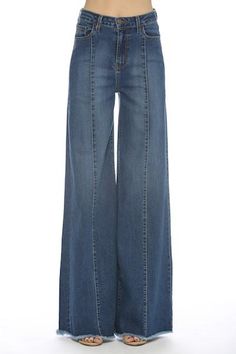 Favorite Jeans! Front Seam Detail, High Waist, Flare Leg Cute Wide Leg Jeans, Mid Rise Wide Leg Jeans, Flare Jeans 70s, French Barbie, Mori Gyaru, Wide Leg High Waist Jeans, Vintage Wide Leg Jeans, Wide Leg Flare Jeans, Jeans Western