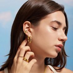 *Buy 2 items, Get 15% OFF your order. Coupon applied at checkout.* A pair of beautiful chunky hoop earrings. Make a statement and add sophistication to your outfit. Perfect for all occasions.    - Hypoallergenic - Thickness: 4.5 mm. - Diameter - 25 mm. - Made in 18k gold plated - 1 Year warranty All jewelry is handmade by hand and designed from Heart Made of Gold. GIFT WRAP AVAILABLE TO PURCHASE: https://www.etsy.com/listing/902780367/gift-wrap-for-gift-jewelry-pouch-jewelry?ref=shop_home_active Hoop Metal Cartilage Earrings, Small Hoop Plug Earrings, Hypoallergenic Small Hoop Plug Earrings, Gold Small Hoop Plug Earrings, Trendy Hoop Plug Earrings For Gift, Trendy Hoop Plug Earrings As A Gift, Trendy Hoop Ear Cuff For Pierced Ears, Small Hoop Plug Earrings With Ear Wire, Trendy Hypoallergenic Hoop Ear Cuff