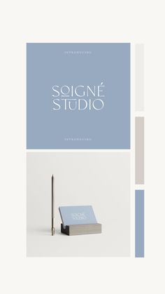 the book cover for soigne studio