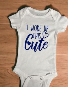 White baby bodysuit, 100% cotton, professionaly heat press, flock vinyl what have a velvet feeling. Gentle wash cycle (inside out) No fabric softener Hang dry Iron on reverse (if necessary) No return Cotton Onesie With Funny Text For Birthday, White Onesie With Funny Text For Birthday, Funny Text Cotton Onesie For Birthday, Birthday Cotton Onesie With Funny Text, Birthday Onesie With Funny Text In Cotton, Cute Cotton Onesie With Custom Print, Cute Onesie With Funny Text As A Gift, Cute White Bodysuit With Funny Text, Cute Onesie With Letter Print For Gift