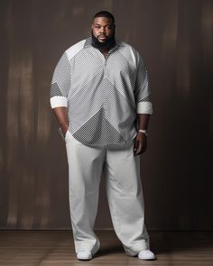 Big And Tall Black Men Fashion, Shirt Outfit Men Formal, Plus Size Men Suits, Guy Suit, Tall Black Men, Plus Size Men Outfits, Mens Business Professional, Outfits For Big Men, White Outfit For Men