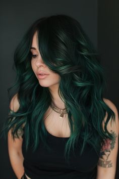 From mint to forest: 72 green hair color ideas you’ll love. Click to explore these beautiful options. Green Hair Color Ideas, Emerald Green Hair, Mint Green Hair, Emerald Hair, Phoenix Hair, Green Hair Dye