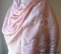 Custom Hand-painted Script Pashmina Script Baby Pink Scarf (Viscose/Acrylic blend) - Made to Order Pastel Scarf, Pink Scarf, Pink Scarves, Pashmina Scarf, Custom Hand Painted