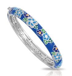 Description: Hand-painted Italian enamels with white stones set into rhodium-plated, nickel allergy-free, 925 sterling silver. GF-A70408-01 GF-A70408-02 Dimensions: 8mm height Blue Jewelry With Black Enamel For Formal Occasions, Blue Enamel Jewelry With Polished Finish, Luxury Silver Enamel Bracelets, Nickel-free Blue Enamel Jewelry, Blue Bangle With Polished Finish, Elegant White Gold Enamel Bracelets, Luxury White Enamel Bracelets, Blue Polished Bracelet, Blue Polished Bracelet Jewelry