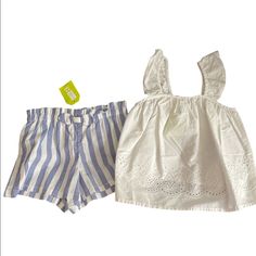 Crazy8 3t Shorts 2t Top Cute Summer Set Spring Playtime Short Sets, White Bottoms For Summer Playtime, White Summer Bottoms For Playtime, White Summer Playtime Bottoms, Cute Summer Bottoms For Playdate, Blue Joggers Outfit, Baby Boy Shirts, Black Sweats, White Striped Skirt