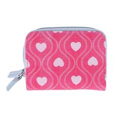 This compact wallet is the ideal way to keep your cards, cash, receipts, and ID stored. Featuring a fun and playful polka doted heart design on a darling pink base that is perfect for year-round use, but especially for Valentine's Day and for those who wear their heart on their sleeve. The gusseted pockets expand to hold multiple cards at one time and has dividers to keep everything organized. The double zippers and the RFID blocking will help keep everything securely in place and protected agai Comfy Pjs, Hearts Print, Compact Wallet, Cold Weather Accessories, Heart On, Stylish Jewelry, Heart Print, Heart Design, Wizard