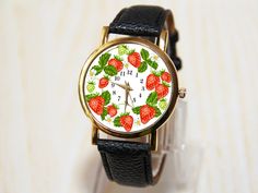 Wristwatch strawberry , summer clock, berry watch, Women's watches, watch for girl, red watch, white watch, orange watch, watch gift Dial Material - stainless steel, glass dial diameter 38 mm strap - Artificial leather Strap length - 24 cm strap width - 2 cm Wrist Watch with battery Handmade Watch We can manufacture watches the order for you. Casual White Watches For Gifts, Casual White Watches As Gifts, Orange Watches, Strawberry Summer, Watch Women's, Red Watch, Handmade Watch, Watch Gift, White Watch