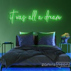 IT WAS ALL A DREAM Neon Sign Gorgeous, insanely high quality neon sign made by hand and built to last. Make a statement and design the mood in any room with this gorgeous neon sign sure to create the vibe you've always dreamed of! Sign comes in 5 sizes between 30 and 150cm in width. Available in 9 stunning color options... MATERIALS/GUARANTEE Made from long lasting, durable and environmentally friendly LED neon strip, mounted on a clear acrylic back board - the sign comes standard with a 5 meter Wall Art Neon, Art Neon Sign, Light Office, It Was All A Dream, Neon Sign Wall, Pvc Moulding, Neon Decor, Sign Wall Decor, Neon Fashion