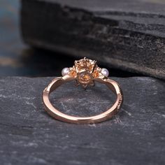 Moissanite Engagement Ring Rose Gold Infinity Wedding Band Akoya Pearl Birthstone June Bridal Ring Diamond Women Anniversary Gift For Her ITEM INFORMATION: Metal Type- Solid 14K Rose Gold Ring Size Available- US3# -10# *Engagement Ring Details： WIDTH-( approx. 1.3mm ) 1.Center Stone- 6mm Moissanite, D-E-F, VVS 2.Side Stones - Natural Diamond Weight - 028ct Clarity - SI Color - H 3. Side- Natural Pearl Size: 2.5mm **Stone Replacement** Available with any other gemstones, please feel free to conta Delicate Rose Cut Diamond Birthstone Ring For Wedding, Delicate Wedding Ring With Rose Cut Diamond Birthstone, Delicate Wedding Birthstone Ring With Rose Cut Diamonds, Wedding Crystal Ring With Halo Design In Cubic Zirconia, Cubic Zirconia Birthstone Wedding Ring In Fine Jewelry Style, Cubic Zirconia Birthstone Wedding Ring, Cubic Zirconia Birthstone Ring For Wedding, Elegant Moissanite Birthstone Wedding Ring, Halo Setting Birthstone Ring For Wedding