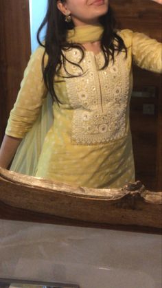 Anjali Core, Yellow Sharara, Kendall And Kylie Collection, Silk Kurti Designs, Desi Wedding Dresses, Simple Kurta Designs, Long Kurti Designs, Desi Aesthetic