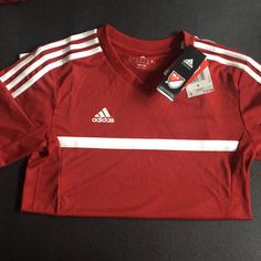 Nwt Women’s Adidas March Shirt Red Small Adidas Red Short Sleeve Top, Adidas Red Sporty Top, Red Adidas Sporty Top, Sporty Red Adidas Top, Adidas Red Sports Top, Adidas University Red Short Sleeve Top, Adidas Tops In University Red With Short Sleeves, Red Adidas, Adidas Tops