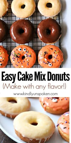 an easy cake mix doughnuts recipe made with any flavor