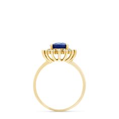 Effy Royalty 14K Yellow Gold Blue Sapphire and Diamond Ring, 2.29 TCW Sapphire And Diamond Ring, Yellow Stone, Gold Yellow, Blue Sapphire, Sapphire Ring, Round Diamonds, Gold Metal, Diamond Ring, Sapphire