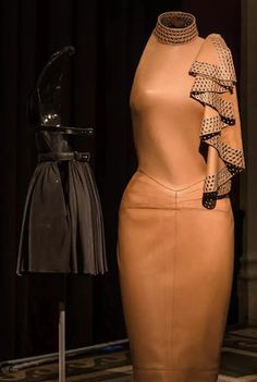 Azzedine Alaia documented nude leather metal studded embellished dress, ss 1981 For Sale at 1stDibs Alaia Dress, Azzedine Alaïa, Belt Skirt, Hair Accessories Vintage, Azzedine Alaia, Skirt Belt, Chic Accessories, Embellished Dress, Leather Dress