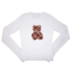 model is wearing size L  wash/dry normally - inside out  100%  cotton  made/designed by two sisters in san diego.  CHECK OUT OUR WEBSITE SELFFIXATED.COM FOR EXCLUSIVE ITEMS/DISCOUNTS & FOLLOW US ON INSTAGRAM & TIKTOK FOR UPCOMING DROPS & TO BE FEATURED!! Happy shopping! xoxo Brown Long Sleeve Top With Graphic Print, Bear Print Crew Neck Top For Fall, Fall Bear Print Crew Neck Top, Casual Bear Print Tops For Fall, Casual Cotton Long Sleeve Top With Graphic Print, Casual Long Sleeve Cotton Top With Graphic Print, Brown Long Sleeve Cotton Top, Trendy Winter Cotton Long Sleeve Top, Trendy Relaxed Fit Cotton Long Sleeve Top