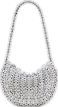 Formal Silver Shoulder Bag With Chain, Silver Metal Shoulder Bag For Party, Chic Silver Shoulder Bag With Chain, Luxury Silver Shoulder Bag With Chain Strap, Chic Silver Metal Shoulder Bag, Glamorous Silver Shoulder Bag With Chain Strap, Evening Metal Chain Shoulder Bag, Luxury Silver Shoulder Bag With Chain, Elegant Silver Chainmail Bag