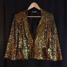 Lucky Gold Jacket Make An Offer. Formal Long Sleeve Outerwear For Party Season, Chic Gold Blazer For Fall, Long Sleeve Fall Party Blazer, Long Sleeve Blazer For Fall Party, Chic Gold Long Sleeve Blazer, Glamorous Long Sleeve Blazer For Work, Gold Long Sleeve Blazer For Winter, Fall Workwear Blazer With Sequins, Chic Long Sleeve Blazer With Sequins