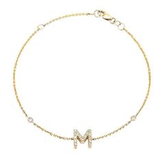 This 14k yellow gold pave diamond initial bracelet is the perfect bracelet to add to any collection. The adjustable length makes it easy to fit most wrists. The 2 diamonds on the sides of the bracelet add great detail to a simple initial bracelet. •7mm Initial •Adjustable length: 6-7 •Approximate 14k Gold Bracelets With Pave Setting For Gift, Personalized 14k Yellow Gold Diamond Bracelet, Elegant Diamond Bracelets With Initials, 14k Gold Bracelets With Pave Setting As Gift, 14k Gold Bracelet With Pave Setting As Gift, Luxury Yellow Gold Name Bracelet With Initials, Personalized Yellow Gold Diamond Bracelets, Luxury 14k Gold Name Bracelet With Initials, Diamond Bezel Bracelet