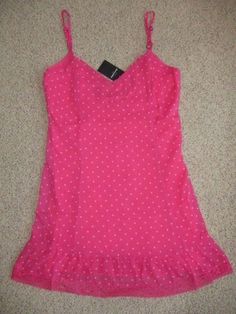 New with tags from Abercrombie & Fitch Kids.  Girls size medium.  Pink "BLAKE" dress.  Silky soft with little white polka dots all over.  Lace hem.  Measures approximately 22.5" in length not including straps.  Retails for $59.  Very pretty!! I do combine shipping.  $1 for each additional item after the heaviest item. Comes from smoke free home. Email with any questions. For those paying with echeck. Please note that echecks are not "cleared payment" as per ebay policy.  Your item will be shippe Polka Dot Outfit Aesthetic, Cutesy Clothes, Hat Aesthetic, Polka Dots Outfit, Pink Polka Dot Dress, Pink Pilates, Pilates Princess, White Polka Dot Dress, Fame Dr