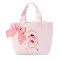 New, Still In Original Packing My Melody Tote Bag/Handbag From The Sanrio Tea Room Collection. - Imported From Japan - 1 Internal Slot Pocket - Embroidered Details - Ribbon And Initial Charm - Measures Approximately 12.8 X 4.1 X 8.5 Inches *I Also Have The Matching Zippered Pouch Listed. Bundle To Save On Shipping. My Melody Travel Bag, Sanrio Tote, Sanrio Bag, Felt Tote, Fashion Tote Bag, Straw Tote, Shopper Tote, My Melody, Cute Bags