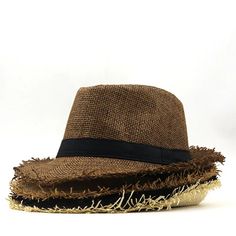 EFFENTII Luffy Beach Trilby Fedora Straw Hat for Men Travel Fedora With Upf 50+ In Brown, Brown Brimmed Fedora With Upf 50+, Brown Panama Hat With Upf 50+ For Outdoor, Brown Panama Hat With Uv Protection For Vacation, Brown Summer Hat With Upf 50+, Brown Summer Bucket Hat With Upf 50+, Brown Straw Hat With Uv Protection For Travel, Brown Bucket Hat With Upf 50+ For Summer, Brown Fedora With Uv Protection