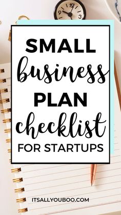 small business plan checklist for startups with a notepad and pen Starting A Small Business From Home Checklist, How To Make A Small Business Plan, Checklist To Start A Business, Developing A Business Plan, Own A Business Aesthetic, Business Proposal For Small Business, Everything You Need To Start A Small Business, What Does A Business Plan Look Like, Writing Business Plan