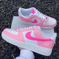 Elevate your style with the Neon Pink Custom Air Force 1s! These shoes are sure to take your outfit to the next level with the striking neon pink color and sleek silhouette. Take a risk and step out in confidence with these edgy, bold shoes! Exactly as shown in the pictures. 📷 Brand New & Authentic. 💯 Hand Painted with attention to detail. 👨‍🎨 Waterproof and Flexible. ❤️ Unisex model. Please refer to the Size Chart. 👟👫 Free Worldwide Shipping. ✈️🌍 Pink Custom Air Force, Pink Air Force 1, Rave Shoes, Casual Shoes Women Sneakers, Nike Shoes Women Fashion, Pretty Sneakers, Pink Nike Shoes, Bold Shoes