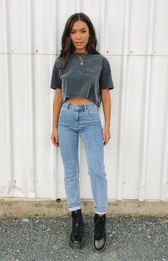 Outfit Jeans, Ropa Diy, Beginning Boutique, Outfit Winter, Outfit Inspo Fall, Jeans Women, Doc Martens