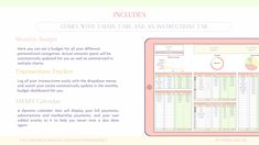 a tablet screen showing the contents of a spreadsheet with many tabs and instructions
