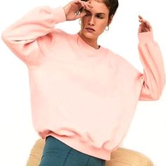 Cozy-Cute & Versatile Enough To Pair With Anything In Your Closet. This Perfect Oversized Layer Features Ribbed Trim And An Embroidered Daisy Logo. Self: 78% Cotton, 22% Polyester Oversized Sweatshirt Classic Silhouette Long Blouson Sleeves Contrast Ribbed Knit Trim At Neckline, Sleeves And Hem Daisy Embroidered Logo At Chest Heavy-Weight Brushed Jersey With Fleece Interior Machine Wash Cold Do Not Tumble Dry Lay Flat To Dry Oversized Pink Crew Neck Sweater, Casual Pink Sweater With Ribbed Cuffs, Sporty Pink Sweats For Spring, Casual Pink Sweatshirt For Loungewear, Pink Sporty Sweater For Fall, Sporty Pink Sweater For Fall, Pink Long Sleeve Sporty Sweater, Comfy Pink Tops For Spring, Pink Sporty Sweater For Spring