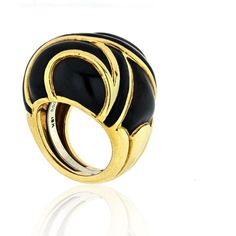 Indulge in the captivating allure of the David Webb Platinum & 18K Yellow Gold Bombe Black Enamel Ring. A true masterpiece of craftsmanship, this ring weaves together the elegance of platinum and the warmth of 18K yellow gold to create a stunning visual contrast. The spiral bombe design gracefully wraps around your finger, showcasing overlapping ribbons adorned with exquisite black enamel. Each ribbon is meticulously outlined with polished gold wire, adding a touch of brilliance to the already m Bombe Ring, David Webb, The Spiral, The David, Enamel Ring, Gold Wire, Black Enamel, Estate Jewelry, Unique Rings