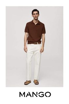 Take advantage of the best discount of the year with Black Friday, Cotton-blend fabric, Thick knitted fabric, V-neck polo collar without closure, Short sleeve, Hem with elastic band, The model is 6'1" and is wearing a size M Casual V-neck Polo Shirt With Ribbed Collar, Casual Beige Polo Sweater With Polo Collar, Casual Beige Polo Collar Sweater, Beige Casual Polo Sweater, Casual V-neck Polo Sweater For Summer, Casual Brown Knit Polo Sweater, Casual Brown Cotton Polo Sweater, Casual Knit Polo Shirt With Collared Neckline, Cotton V-neck Polo Sweater For Workwear