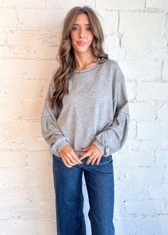 Charcoal Chill Knit Top Layer Style, Chic Top, Sporty Chic, Romper Dress, The Skin, High Waisted Leggings, Soft Knits, Distressed Jeans