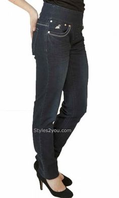 Lola Anna Skinny Ladies Pull On Denim Jeans Dark Blue RLB Denim Jeans Fashion, Jeans Dark Blue, Pull On Jeans, Vintage Inspired Outfits, Denim Design, Designer Jeans, Plus Size Jeans, Looks Vintage, Outfits With Leggings