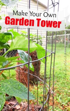 a garden tower with the words make your own garden tower on it's side