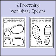 two worksheet options for making shoes