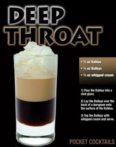 an advertisement for a drink called deep throat