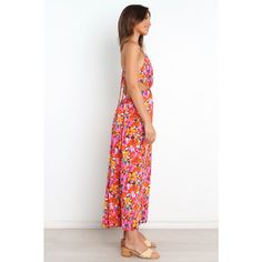 Take your night-time look to the next level with this stunning maxi dress! Featuring a halter neckline that ties close and front cut out under bust, you will be sure to make an entrance. The stretch material gives you a comfortable fit that is perfect for any occasion. If you are in between sizes, we do suggest selecting the size down due to the to stretch in this fabrication. Halter Neckline, Cut Out, Comfort Fit, Maxi Dress, Floral, Fabric