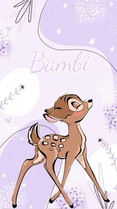 a drawing of a baby deer with the name bambi on it's chest