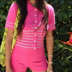 House Of Sunny Winona Knit Polo Set Sold Out, No Longer Made! Only Worn A Few Times, Good Condition! Check Out Other Items In My Shop! Features A Fuzzy Pink Print Pattern. Includes The House Of Sunny Winona Knit Polo Top And House Of Sunny Knitted Polo Hotpants. As Seen On Bella Hadid But In A Different Color!Great For The Pictures! Both Size: Us 4 Brand: House Of Sunny Color: Hot Pink Pink Knit Short Sleeve Tops, Pink Knit Top With Short Sleeves, Pink Knit Tops With Short Sleeves, Pink Short Sleeve Knit Tops, Pink Knit Top For Summer Day Out, Trendy Pink Short Sleeve Knit Top, Trendy Pink Knit Top For Summer, Trendy Pink Summer Knit Top, Fitted Pink Knit Top For Day Out