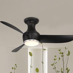 Corona 44 Inch Black and Nickel 3500K LED Smart Hugger Ceiling Fan - Bees Lighting Hugger Ceiling Fan, Modern Ceiling Fan, Bath Light, Contemporary Minimalist, Wac Lighting, Home Ceiling, Google Assistant, Dc Motor, Modern Forms