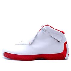 Air Jordan 18 OG 'White Varsity Red' 305869-161 (SNKR) Red Dynamic Jordan Sports Shoes, Dynamic Red Jordan Sports Shoes, Red Jordan Shoes With Red Sole For Light Sports, White Breathable Jordan Shoes For Sports Events, White Jordan Shoes With Round Toe For Sports Events, Red Breathable Jordan Shoes For Light Sports, White Breathable Jordan Shoes For Training, White Jordan Shoes For Training, White Jordan Training Shoes