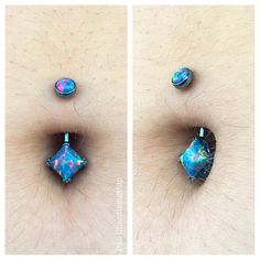 three different images of an opal in the stomach