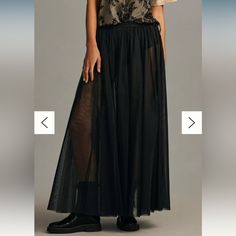 Brand: Anthro Color: Black Size: Xl Condition: Nwt Length: 38 Description: Sheer Tulle Maxi Skirt With Stretchy Elastic Waist Tulle Maxi Skirt, Maxi Skirt, Elastic Waist, Anthropologie, Product Description, Elastic, Skirt, Women Shopping, Black