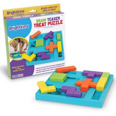 These sliding, spinning shapes turn your dog’s mealtime into a brain-teasing dog puzzle! Your pooch will use their brain, nose, and paws to solve this stimulating snack challenges found in the Brain Teaser Treat Puzzle, one of the fun interactive dog toys from Brightkins. Inspired by the classic game of falling blocks, this dog puzzle toy comes with eight pentominos that move to reveal hidden treat compartments. As dogs sniff, twist, and slide their way to the treats in this dog food puzzle, the Food Puzzle, Dog Goggles, Dog Puzzle Toys, Dog Enrichment, Dog Puzzles, Cleaning Toys, Interactive Dog Toys, Brain Teaser, Cat Harness